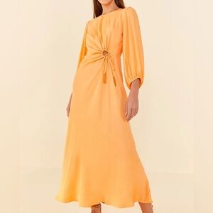 Farm Rio Midi Cutout Dress